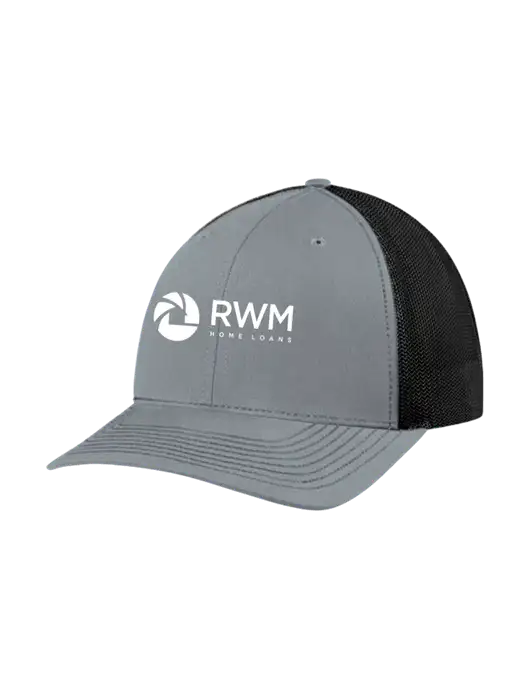 Richardson Adjustable Snapback Original 112 Trucker Cap Heather Grey w/Black Mesh w/RWM Home Loans Logo