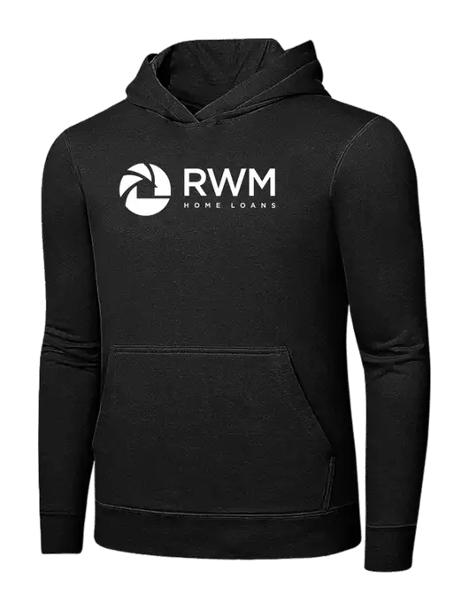 Jet Black 7.8 oz Ring Spun Hooded Sweatshirt w/RWM Home Loans Logo