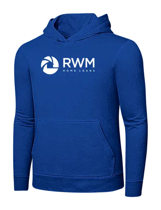 True Royal 7.8 oz Ring Spun Hooded Sweatshirt w/RWM Home Loans Logo