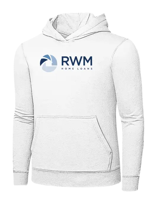 White 7.8 oz Ring Spun Hooded Sweatshirt w/RWM Home Loans Logo